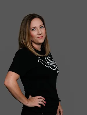 Dallas Hargrove, Tish Health 1st Manager, posing in black tshirt.